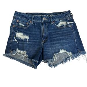 American Eagle, Tomgirl Blue Denim Distressed Shorts, Size‎ 2